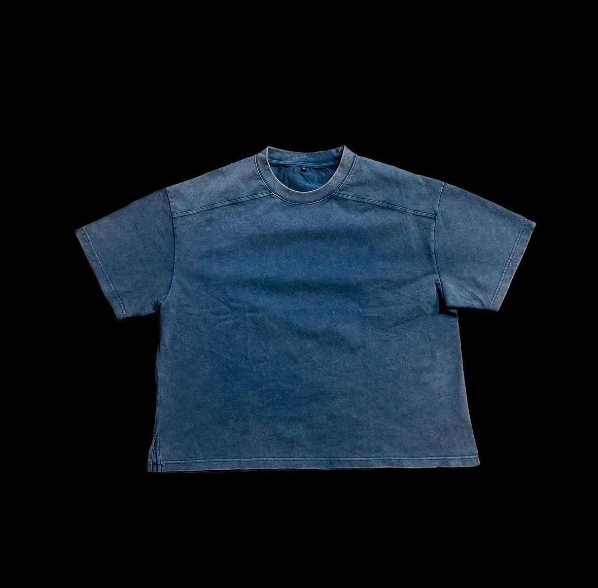 Washed Blue Cropped Heavyweight Tee Miracle Univ
