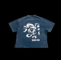 Washed Blue Cropped Heavyweight Tee Miracle Univ