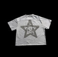 Washed Grey Star Cropped Heavyweight Tee