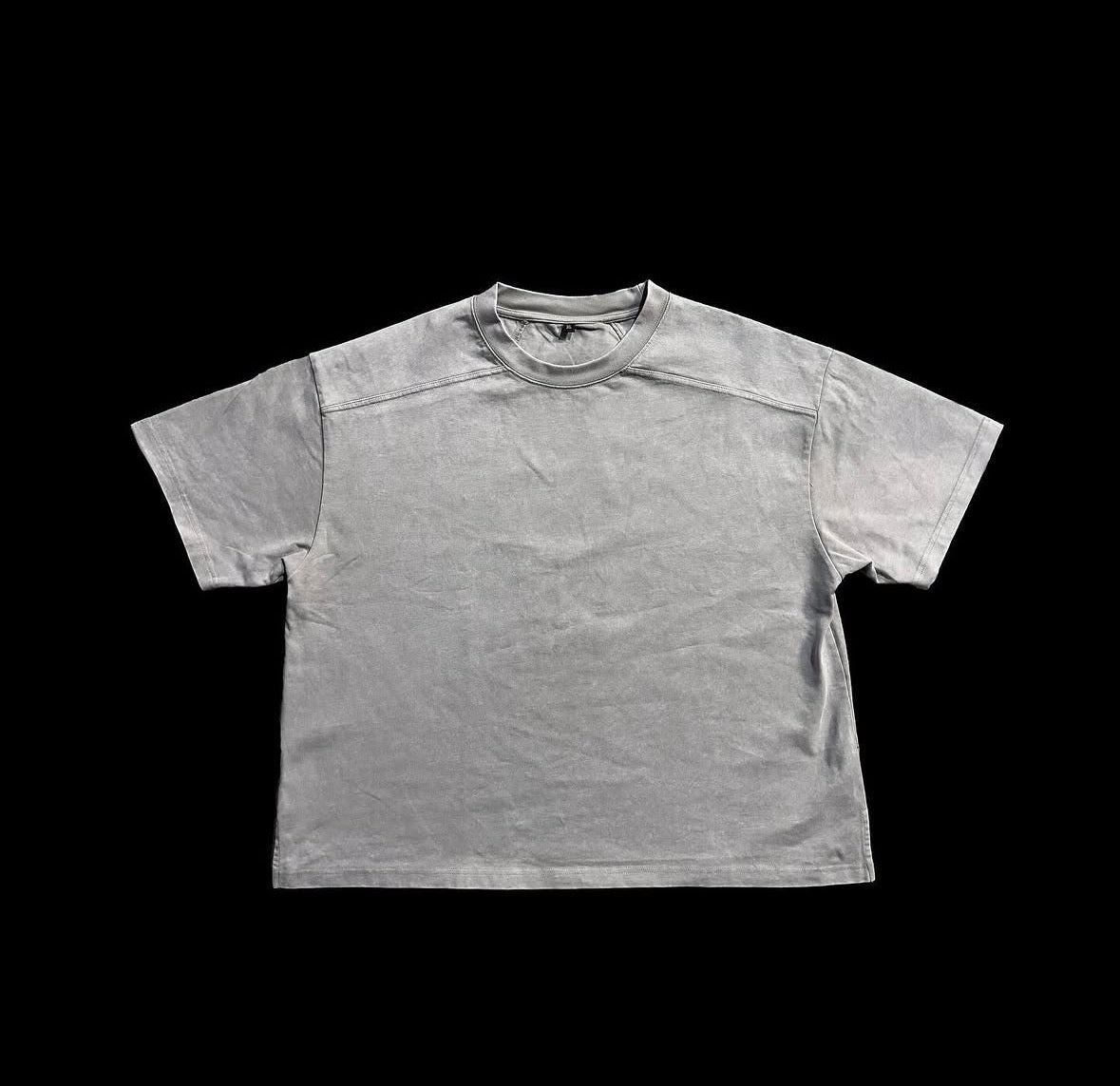 Washed Grey Star Cropped Heavyweight Tee